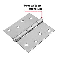 Bisagra cuadrada 4', acero cromo mate, plana - BC-403P / 43263 Bisagra cuadrada 4', acero cromo mate, plana - BC-403P / 43263