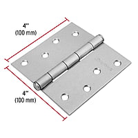 Bisagra cuadrada 4', acero cromo mate, plana - BC-403P / 43263 Bisagra cuadrada 4', acero cromo mate, plana - BC-403P / 43263