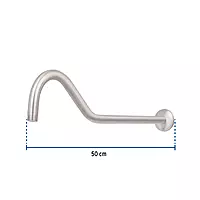 Brazo y chapetón tipo gancho para regadera, 50 cm, satinado - BCH-720N / 44509 Brazo y chapetón tipo gancho para regadera, 50 cm, satinado - BCH-720N / 44509