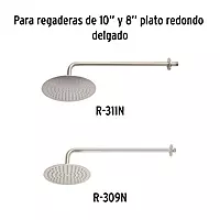 Brazo y chapetón para regadera, 50 cm, satinado, Riviera - BCH-750N / 45778 Brazo y chapetón para regadera, 50 cm, satinado, Riviera - BCH-750N / 45778