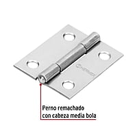Bisagra rectangular 1-1/2', acero pulido - BR-150 / 43186 Bisagra rectangular 1-1/2', acero pulido - BR-150 / 43186