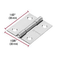 Bisagra rectangular 1-1/2', acero pulido - BR-150 / 43186 Bisagra rectangular 1-1/2', acero pulido - BR-150 / 43186