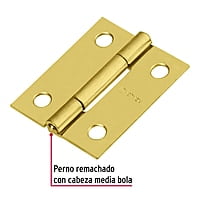 Bisagra rectangular 1-1/2', acero latonado - BR-151 / 43193 Bisagra rectangular 1-1/2', acero latonado - BR-151 / 43193