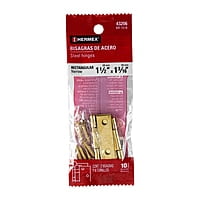 Bolsa con 2 bisagras rectangulares 1-1/2', acero latonado - BR-151B / 43206 Bolsa con 2 bisagras rectangulares 1-1/2', acero latonado - BR-151B / 43206