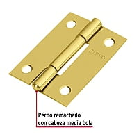 Bisagra rectangular 2', acero latonado - BR-201 / 43194 Bisagra rectangular 2', acero latonado - BR-201 / 43194