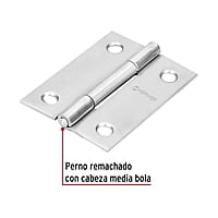 Bisagra rectangular 2', acero inoxidable - BR-204 / 43201 Bisagra rectangular 2', acero inoxidable - BR-204 / 43201
