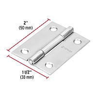 Bisagra rectangular 2', acero inoxidable - BR-204 / 43201 Bisagra rectangular 2', acero inoxidable - BR-204 / 43201
