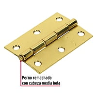 Bisagra rectangular 3', acero latonado - BR-301 / 43196 Bisagra rectangular 3', acero latonado - BR-301 / 43196