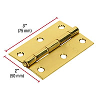 Bisagra rectangular 3', acero latonado - BR-301 / 43196 Bisagra rectangular 3', acero latonado - BR-301 / 43196