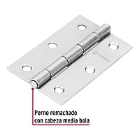 Bisagra rectangular 3-1/2', acero pulido - BR-350 / 43190 Bisagra rectangular 3-1/2', acero pulido - BR-350 / 43190