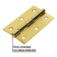 Bisagra rectangular 3-1/2', acero latonado - BR-351 / 43197 Bisagra rectangular 3-1/2', acero latonado - BR-351 / 43197
