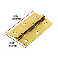 Bisagra rectangular 3-1/2', acero latonado - BR-351 / 43197 Bisagra rectangular 3-1/2', acero latonado - BR-351 / 43197