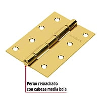 Bisagra rectangular 4', acero latonado - BR-401 / 43198 Bisagra rectangular 4', acero latonado - BR-401 / 43198