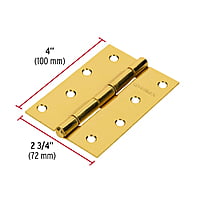Bisagra rectangular 4', acero latonado - BR-401 / 43198 Bisagra rectangular 4', acero latonado - BR-401 / 43198