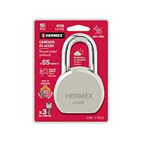 Candado redondo, 65mm, gancho largo, llave de puntos,blister - CA-65LQ / 43337 Candado redondo, 65mm, gancho largo, llave de puntos,blister - CA-65LQ / 43337
