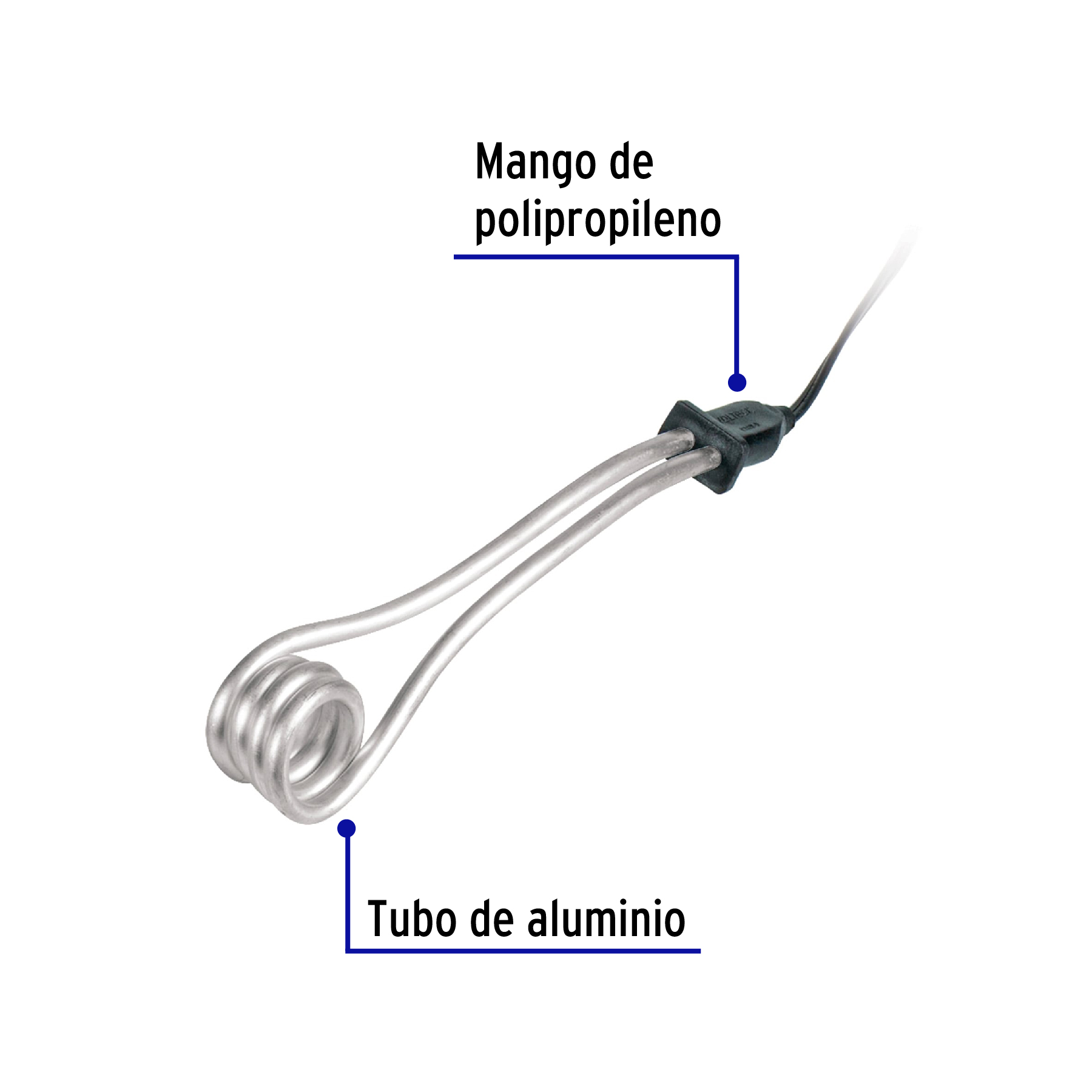 Calentador de inmersión para agua #5, 900W, 18 L Volteck - CAGU-5 / 46307 Calentador de inmersión para agua #5, 900W, 18 L Volteck - CAGU-5 / 46307