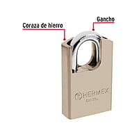Candado de acero, máxima seguridad, 50mm, llave anti-ganzúa - CAI-50A / 43334 Candado de acero, máxima seguridad, 50mm, llave anti-ganzúa - CAI-50A / 43334
