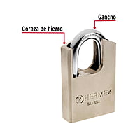 Candado de acero, máxima seguridad, 60mm, llave anti-ganzúa - CAI-60A / 43335 Candado de acero, máxima seguridad, 60mm, llave anti-ganzúa - CAI-60A / 43335