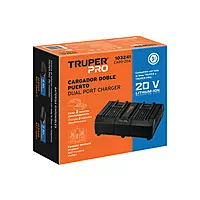 Cargador dual de baterías de ion litio 20V, TRUPER PRO, 103241 - CARD-20A Cargador dual de baterías de ion litio 20V, TRUPER PRO, 103241 - CARD-20A