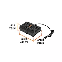 Cargador dual de baterías de ion litio 20V, TRUPER PRO, 103241 - CARD-20A Cargador dual de baterías de ion litio 20V, TRUPER PRO, 103241 - CARD-20A