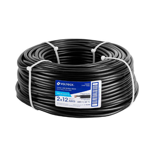 Metro de cable uso extra rudo 2 x 14 AWG en rollo de 100 m - CAUR-214 / 40004 Metro de cable uso extra rudo 2 x 14 AWG en rollo de 100 m - CAUR-214 / 40004
