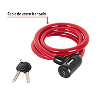Candado de cable con llave, 15mm X 1.20 m - CB-15 / 43920 Candado de cable con llave, 15mm X 1.20 m - CB-15 / 43920