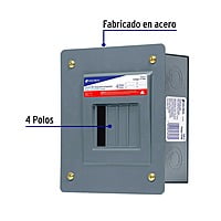 Centro de carga empotrable, 4 polos, Volteck - CCE-4 / 47196 Centro de carga empotrable, 4 polos, Volteck - CCE-4 / 47196