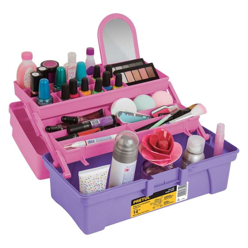 Caja cosmetiquera 14', rosa/morado, Pretul - CCO-14RP / 25052 Caja cosmetiquera 14', rosa/morado, Pretul - CCO-14RP / 25052