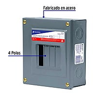 Centro de carga de sobreponer, 4 polos, Volteck - CCS-4 / 47197 Centro de carga de sobreponer, 4 polos, Volteck - CCS-4 / 47197