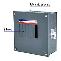 Centro de carga de sobreponer, 6 polos, Volteck - CCS-6 / 47332 Centro de carga de sobreponer, 6 polos, Volteck - CCS-6 / 47332