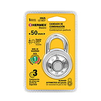 Candado de acero de combinación, 50mm, Hermex Basic - CD-50CP / 23525 Candado de acero de combinación, 50mm, Hermex Basic - CD-50CP / 23525