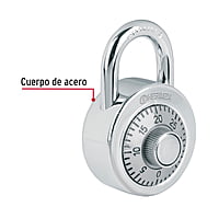 Candado de acero de combinación, 50mm, Hermex Basic - CD-50CP / 23525 Candado de acero de combinación, 50mm, Hermex Basic - CD-50CP / 23525