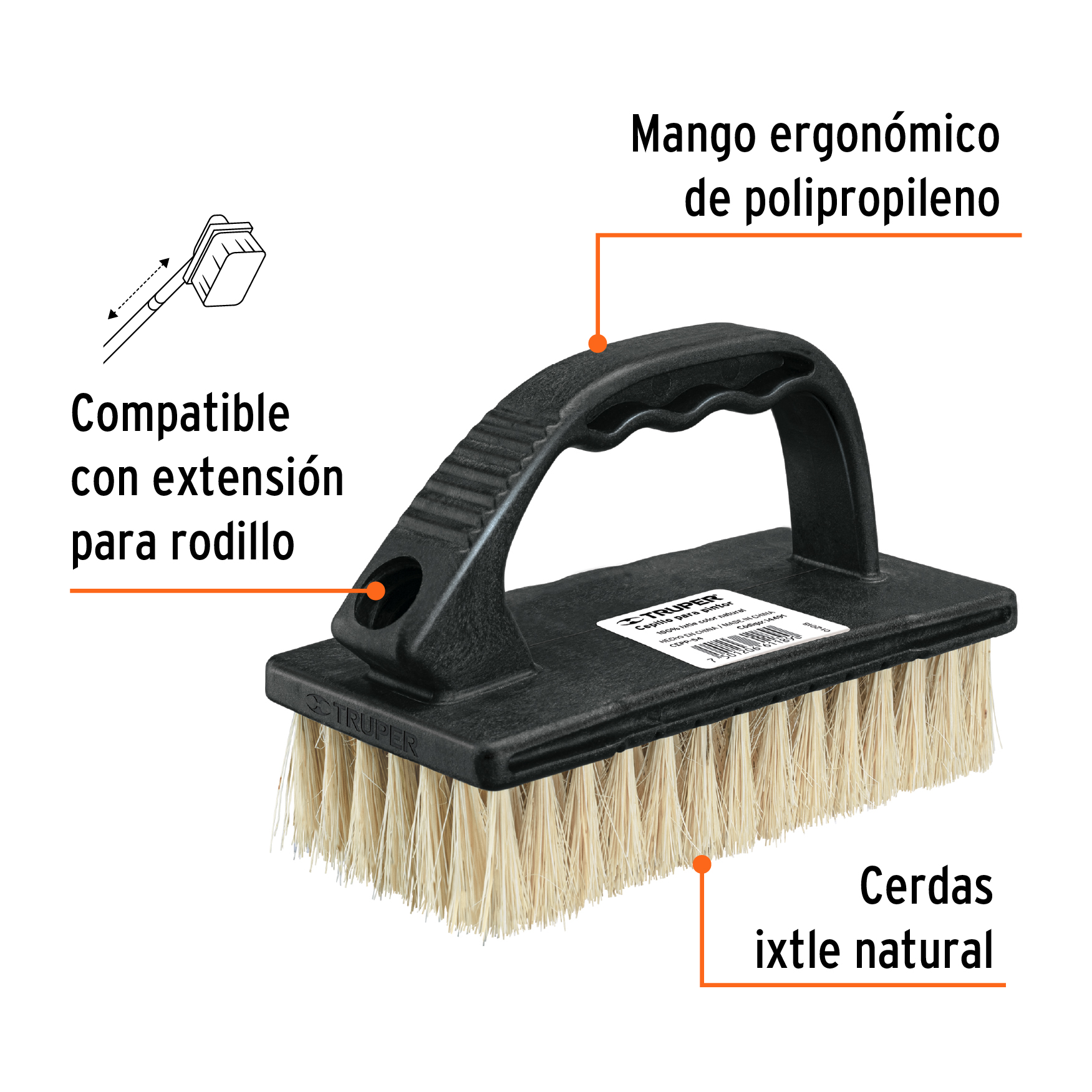Cepillo para pintor, semi-rígido, cerda ixtle - CEPP-54 / 14491