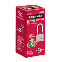 Candado de hierro, 25mm, gancho largo, caja - CH-25L / 43797 Candado de hierro, 25mm, gancho largo, caja - CH-25L / 43797