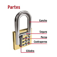 Candado de hierro, color laton, 30mm, largo, caja, Basic - CH-30PL / 27070 Candado de hierro, color laton, 30mm, largo, caja, Basic - CH-30PL / 27070