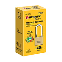 Candado de hierro, color laton, 40mm, largo, caja, Basic - CH-40PL / 27071 Candado de hierro, color laton, 40mm, largo, caja, Basic - CH-40PL / 27071