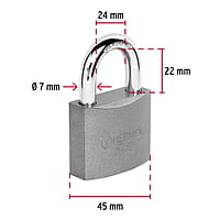 Candado de hierro, 45mm, gancho corto, caja - CH-45 / 43316 Candado de hierro, 45mm, gancho corto, caja - CH-45 / 43316
