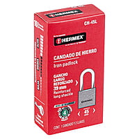 Candado de hierro, 45mm, gancho largo, caja - CH-45L / 43324 Candado de hierro, 45mm, gancho largo, caja - CH-45L / 43324