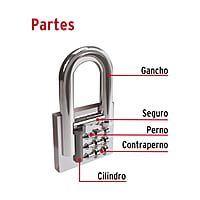 Candado de hierro, 45mm, gancho largo, caja - CH-45L / 43324 Candado de hierro, 45mm, gancho largo, caja - CH-45L / 43324