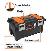 Caja p/herramienta 19' c/compartimentos y broches metálicos - CHA-19S / 11811 Caja p/herramienta 19' c/compartimentos y broches metálicos - CHA-19S / 11811