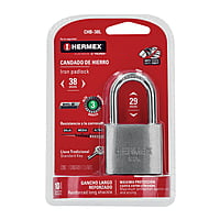 Candado de hierro, 38mm, gancho largo, blister - CHB-38L / 43326 Candado de hierro, 38mm, gancho largo, blister - CHB-38L / 43326