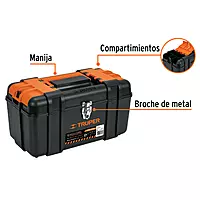 Caja para herramienta 17' c/compartimentos,broches metálicos, 102434 - CHP-17XC