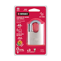 Candado de hierro con coraza, 40mm, llave anti-ganzúa - CHR-40A / 43312 Candado de hierro con coraza, 40mm, llave anti-ganzúa - CHR-40A / 43312