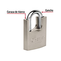 Candado de hierro con coraza, 40mm, llave anti-ganzúa - CHR-40A / 43312 Candado de hierro con coraza, 40mm, llave anti-ganzúa - CHR-40A / 43312