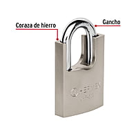 Candado de hierro con coraza, 50mm, llave anti-ganzúa - CHR-50A / 43313 Candado de hierro con coraza, 50mm, llave anti-ganzúa - CHR-50A / 43313