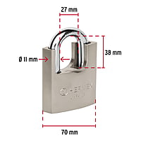 Candado de hierro con coraza, 70 mm, llave anti-ganzúa - CHR-70A / 43003 Candado de hierro con coraza, 70 mm, llave anti-ganzúa - CHR-70A / 43003