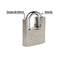 Candado de hierro con coraza, 70 mm, llave anti-ganzúa - CHR-70A / 43003 Candado de hierro con coraza, 70 mm, llave anti-ganzúa - CHR-70A / 43003