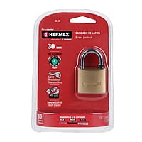 Candado de latón, 30mm, gancho largo, blister - CL-30L / 43436 Candado de latón, 30mm, gancho largo, blister - CL-30L / 43436