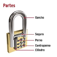 Candado de latón, 30mm, gancho largo, blister - CL-30L / 43436 Candado de latón, 30mm, gancho largo, blister - CL-30L / 43436