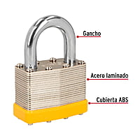 Juego de 4 candados cuerpo laminado, 50 mm, Hermex Basic - CM-50X4P / 20508 Juego de 4 candados cuerpo laminado, 50 mm, Hermex Basic - CM-50X4P / 20508